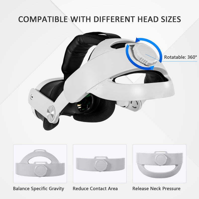 Comfort Head Strap for Oculus Quest 3,Replacement for Elite Strap,Super Soft Foam and Skin-Friendly PU Surface, Lightweight and Adjustable VR Accessories Compatible with Oculus/Meta Quest 3