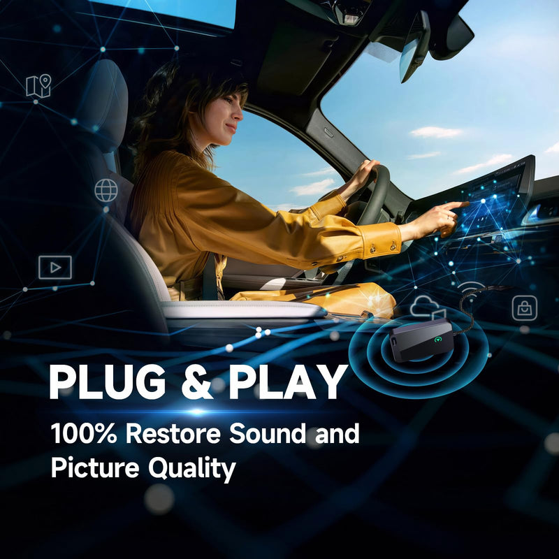 Wireless CarPlay Adapter for Apple iPhone (2024 Upgraded) - Multi-User Seamless Connection for Convert Wired to Wireless Car Play Adapter - No Latency from iOS 10+ to Screen w/USB C (Gray) Gray