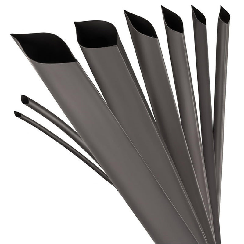 ISOLATECH Heat Shrink Tubing 3:1 Set with Adhesive Black Diameter 12.7 mm 5 m UV Resistant Sold by the Metre Unlabeled Roll in Practical Dispenser Box 12,7mmØ