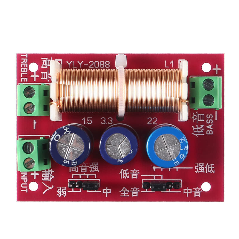 2pcs 400W Adjustable Speaker Crossover 2 Way Treble/Bass 2 Unit Audio Frequency Divider Distributor Filters Updated Version