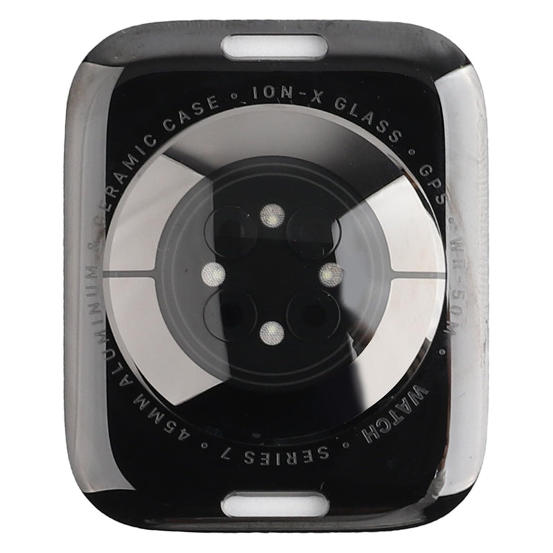 New Back Cover Glass Heart Rate Part Connector Compatible with Apple Watch Series 7 45mm (Only for GPS) with Upgraded Repair Tools Kit