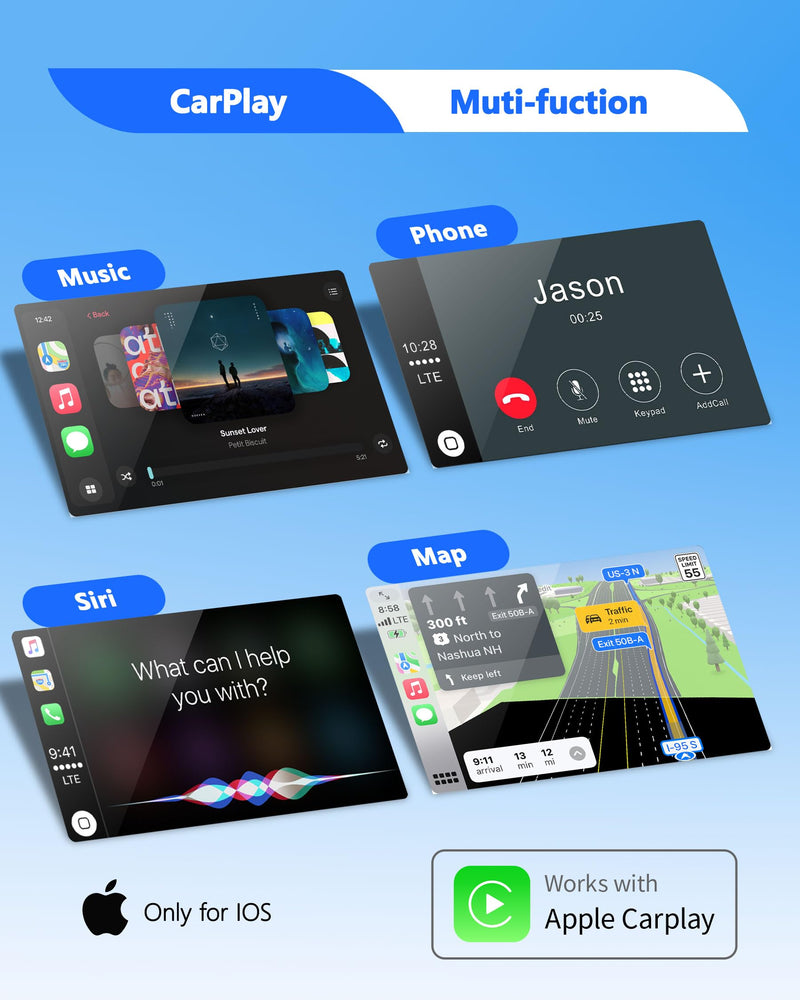 Wireless CarPlay Adapter for iPhone, Converts Wired to Wireless CarPlay, Upgraded Car Play Adapter for Apple Plug and Play for Factory Wired CarPlay Cars from 2015