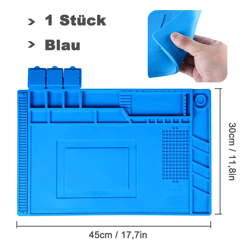 Soldering Mat, 45 x 30 cm Antistatic Repair Mat, Soldering Work Mat with Scale and Screw Position for Soldering, Soldering, Repairing Electronic Components, Circuit Boards 45×30cm