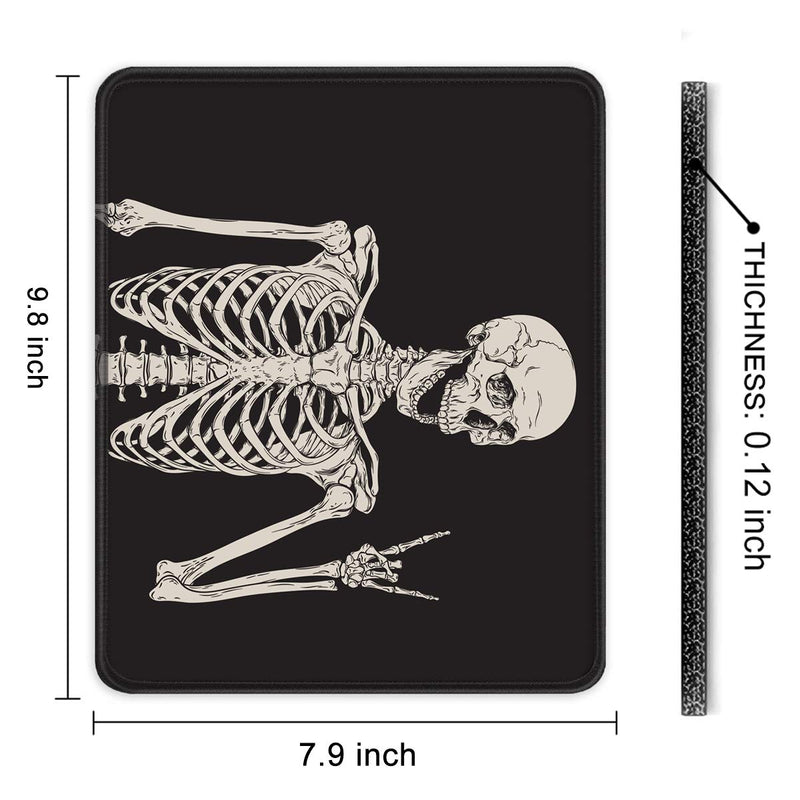 Auhoahsil Mouse Pad, Funny Skull Design Anti-Slip Rubber Mousepad with Durable Stitched Edge for Gaming Office Laptop Computer Men Women Kids, Cute Custom Pattern, 9.8 x 7.9 in, Smile Skull Love You