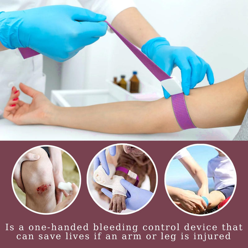 Pack of 6 Storage Tubes, Vein Preservation, Blooddrain, Highly Flexible Tourniquet, Blood Removal Set, Medical Emergencies, with Unique Closure System for Camping, Hiking, Fighting, Mountaineering