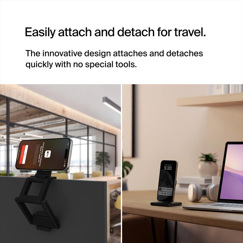 Belkin MagSafe iPhone Mount for Apple TV 4K, Continuity Camera | Turns iPhone into webcam, tvOS support, compatible with MacBook Pro, Air, iPhone 16/15/14/13, Magnetic Gray modern minimalist