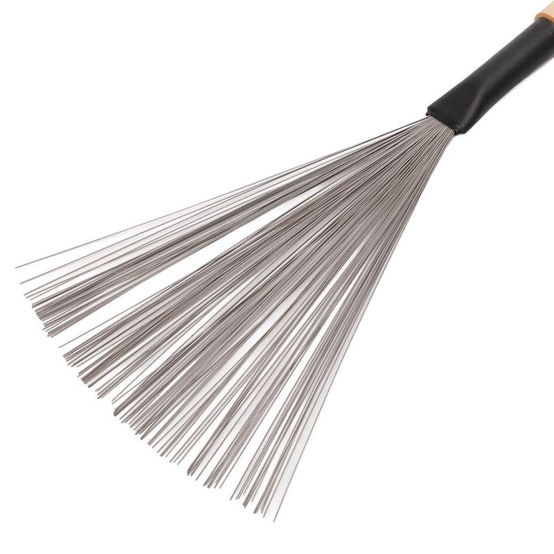 1 Pair Drum Stick Brushes,Maple Wooden Handle Drum Wire Brushes For Rock Band, Jazz Folk, Drummers,Beginners, Students(Wood) Performance Accessory