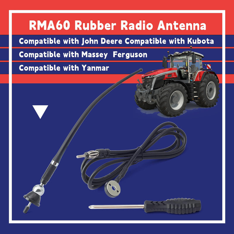 [AUSTRALIA] - RMA60 Rubber Radio Antenna Replacement for John Deere for Kubota for Massey Ferguson for Yanmar Tractor 