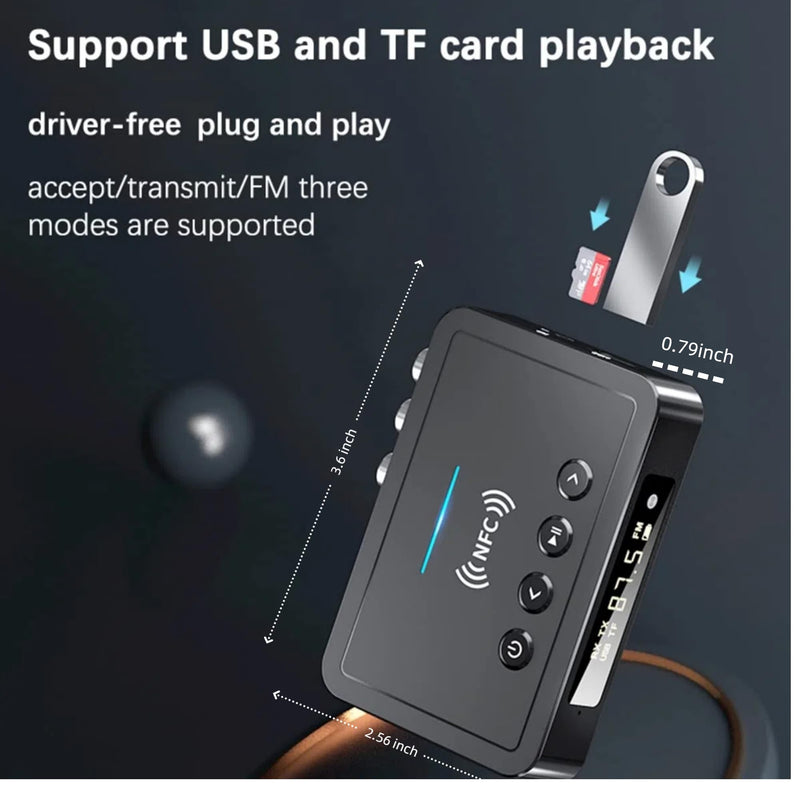 [AUSTRALIA] - Bluetooth 5.0 Adapter, Bluetooth Transmitter and Receiver for Home Stereo Hi-Fi Audio with 3.5mm, RCA, Coaxial, Optical, NFC, Aptx-LL - for Home, Car, AV Receiver or Amplifier (M6) 