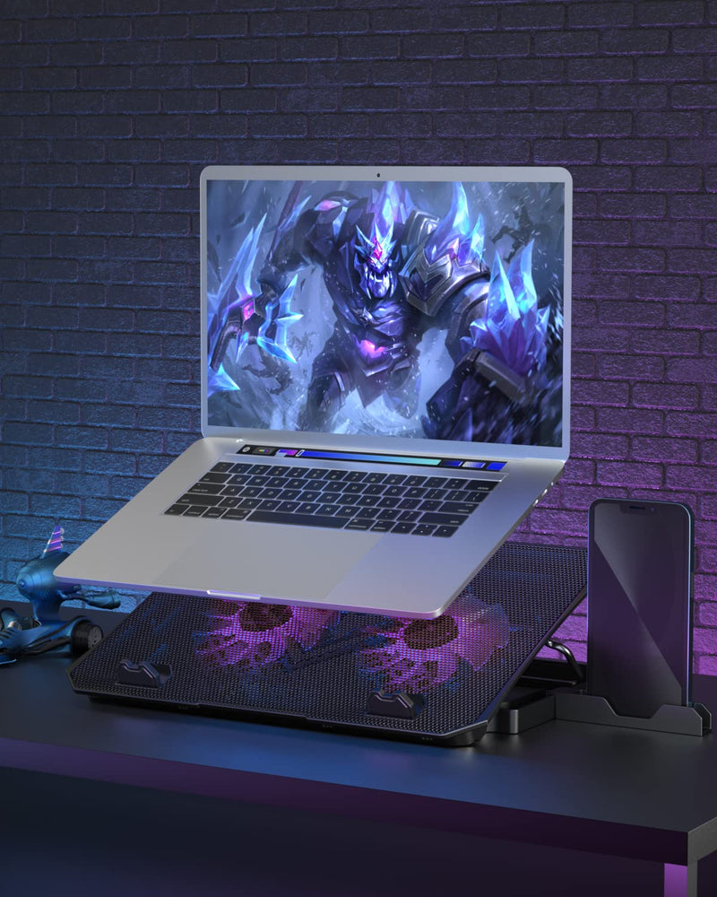 KeiBn Upgrade Laptop Cooling Pad, KeiBn Laptop Cooler 2 Fans for 10-15.6 Inch Laptops, 5 Height Stands, 2 USB Ports (S039-Purple) Purple