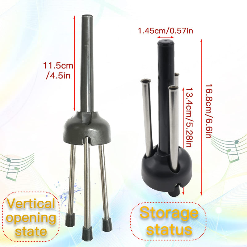 Portable Clarinet Stand Holder, Metal 3-Leg Clarinet Support, Flute Stand Compatible with Clarinets, Saxophones, and Other Wind Instruments