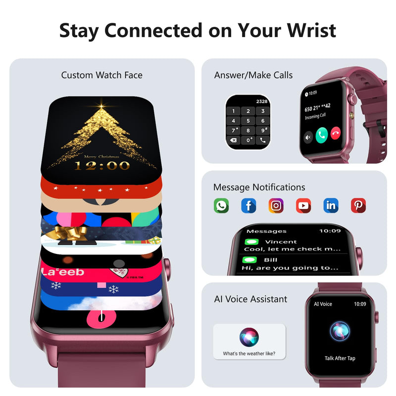 Smart Watch For Women Men,1.91" Hd Screen Fitness Tracker With LED Flashlight,100+ Sport Modes Fitness Watch, Women Watch Heart Rate/Sleep/Menstrual, IP68 Waterproof, Womens Watches For Android/IOS