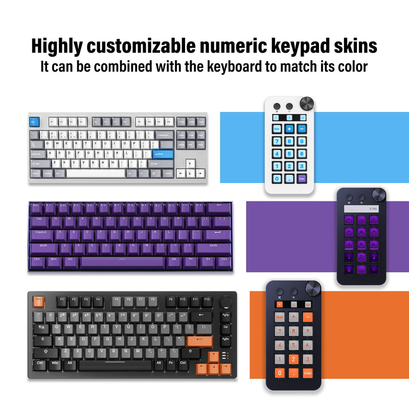 Streaming Deck,Macro pad/Calculator/Numeric Keypad Three Modes | 15 Customizable Macro Keys and LCD Bar,Large Dial,Workflow Controller,Compatible with Windows and Mac(N1 White)