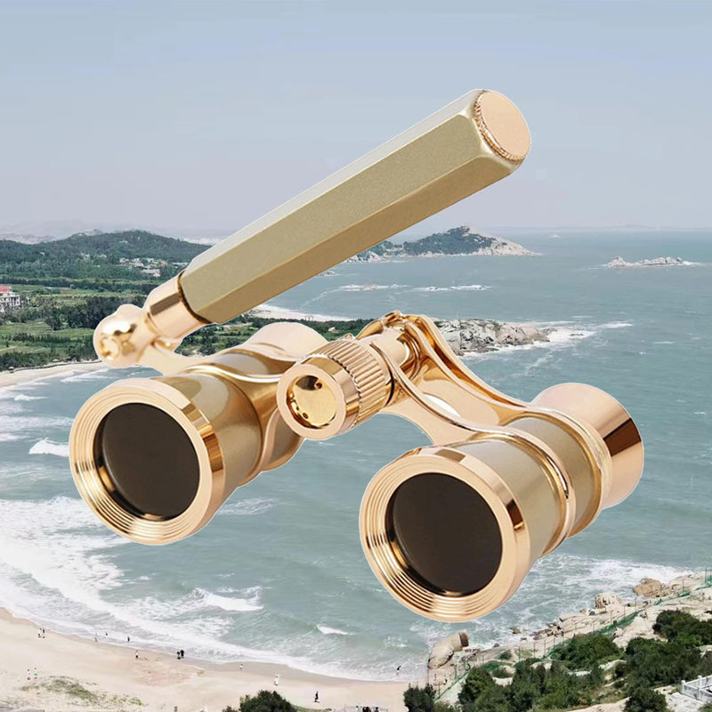 [AUSTRALIA] - Yourelexit® Opera Glasses Binoculars 3X25 Lorgnette Theater Glasses Optical BK9 Mini Compact Lightweight Built-in Foldable Adjustable Handle Vintage for Adults Kids Women in Musical Concert Cinema 