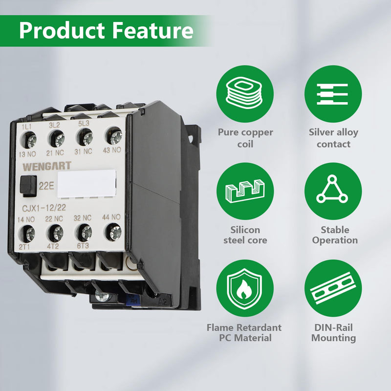 Wengart Engine Starter Contactor CJX1, AC220V 2NO2NC 12A An Important Part of Industrial Control Systems 12A_AC220V