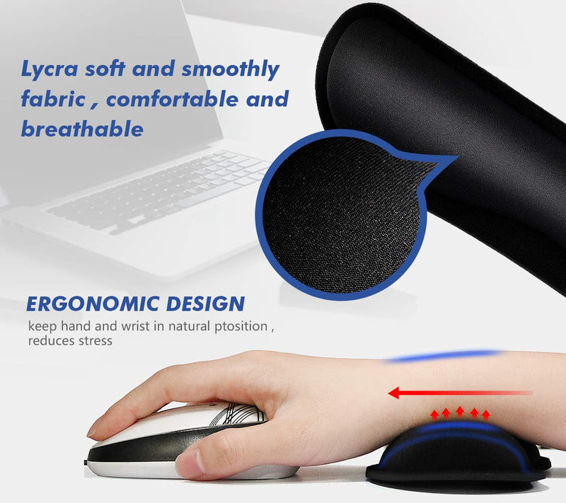 Mouse Wrist Rest Pad 17" Keyboard Wrist Rest Support Bar Memory Foam Set for Easy Typing Wrist Pain Relief Ergonomic Design Durable Lightweight Anti-Skid Wrist Cushion for Office/Gaming/PC/Laptop/Mac
