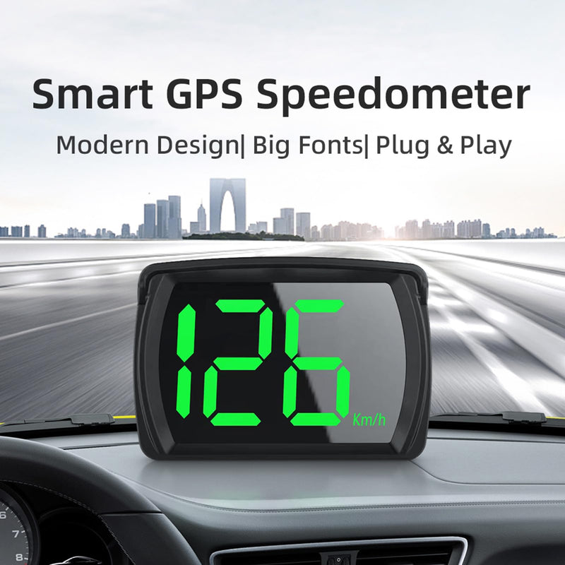 GoolRC Speedometer HUD, Heads-Up Display Digital Speedometer GPS Speed Meter MPH/KMH, Head Up Display for All Cars, USB Cable Plug & Play Large Screen High-Definition Display
