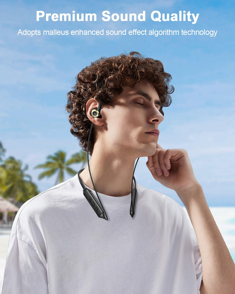 NANAMI Bluetooth Headphones - in Ear and Open Ear Wireless Earbuds with Microphone, Crystal Stereo Sound Headset, Bluetooth Earbuds with Wire Neckband for Workout,Sports