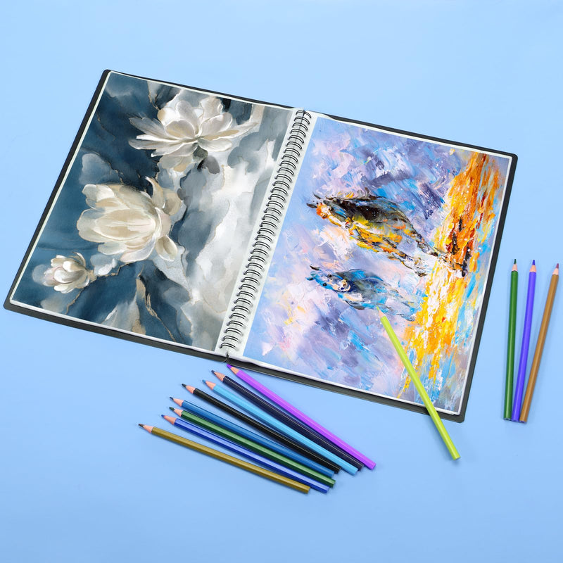 120Pages Sheet Music Folder A4, Spiral Binder Music File Folder, 8.5x11 inch Paper Documents Storage Holder Bag, Blank Plastic Concert Choral Folder