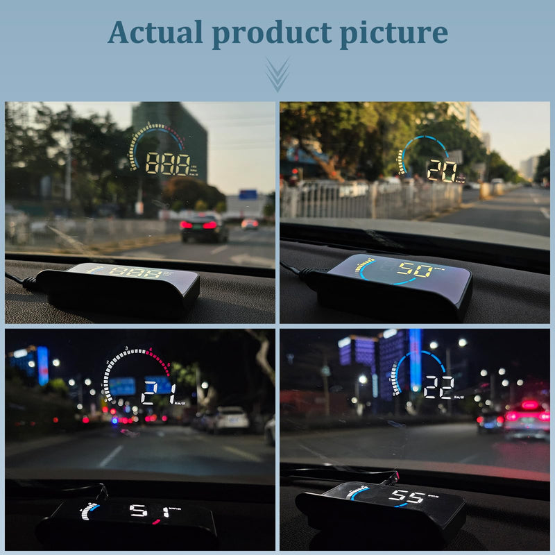 [AUSTRALIA] - Heads Up Display for Cars Windshield Projection M13, OBD2+GPS Car GPS Speedometer Display Speed, Fuel Consumption, Water Temperature and Multiple Alarm Functions Suitable for All Cars m13plus 