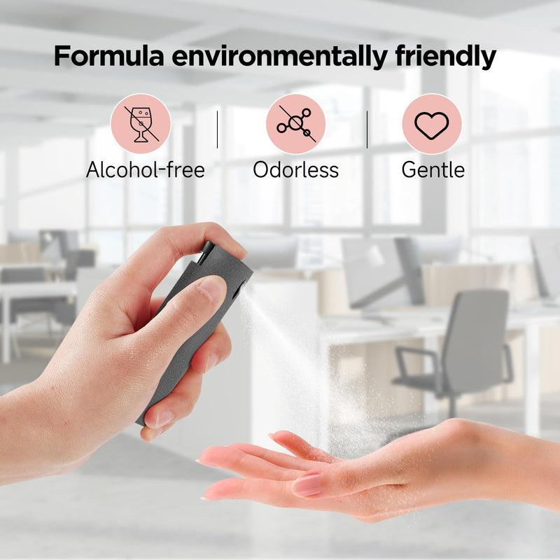 YTT Screen Cleaner, All-in-One Spray & Wipe Cleaner, with Transparent Protective Shell for All Phones, Laptop and Tablet Screens (Gray) Gray