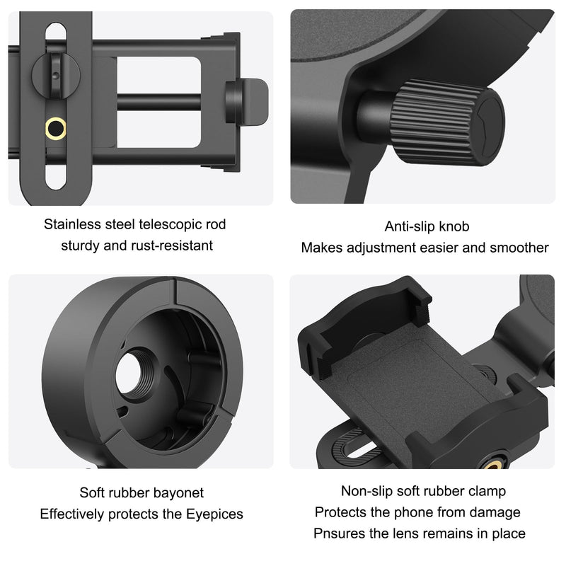 Eyeskey Universal Phone Adapter - Capture Stunning Moments with Your Smartphone through Binoculars, Monoculars, Scopes, Telescopes, and Microscopes - Fits Most Smartphones L