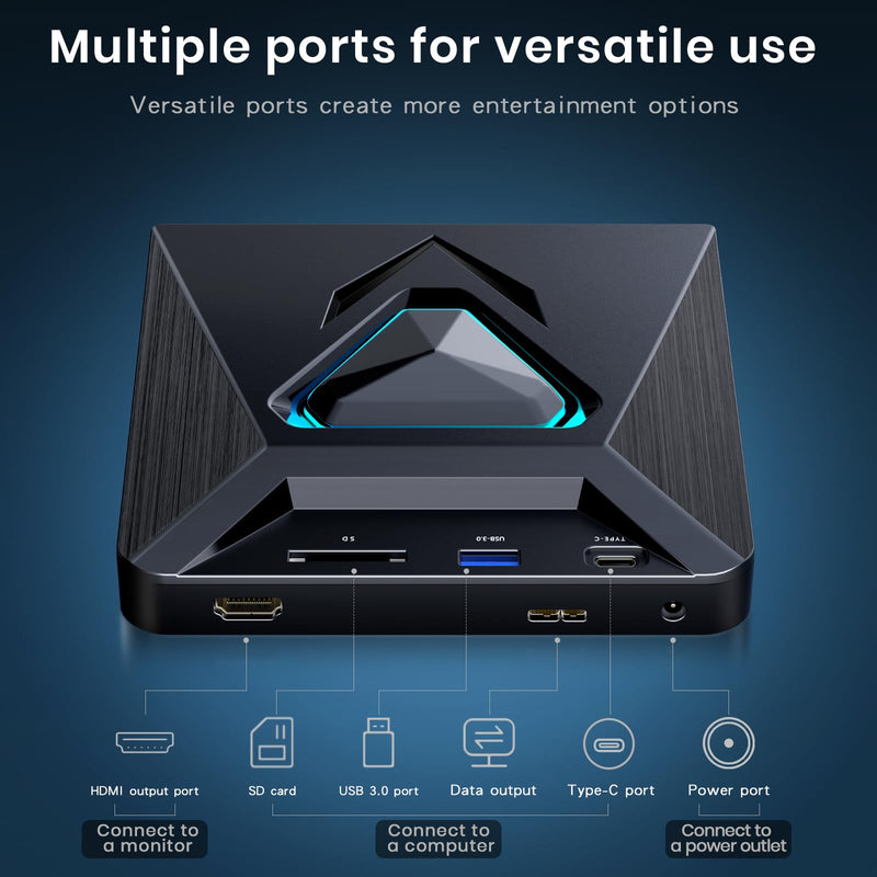Dainty 6-in-1 CD DVD Drive for TV-External Mini CD/DVD Drive with HDMI AV Output, USB/TF Reader. Universal DVD Player forTV/Monitors/PCs/Laptops,Player for Home Theater Stereo System(Black) black