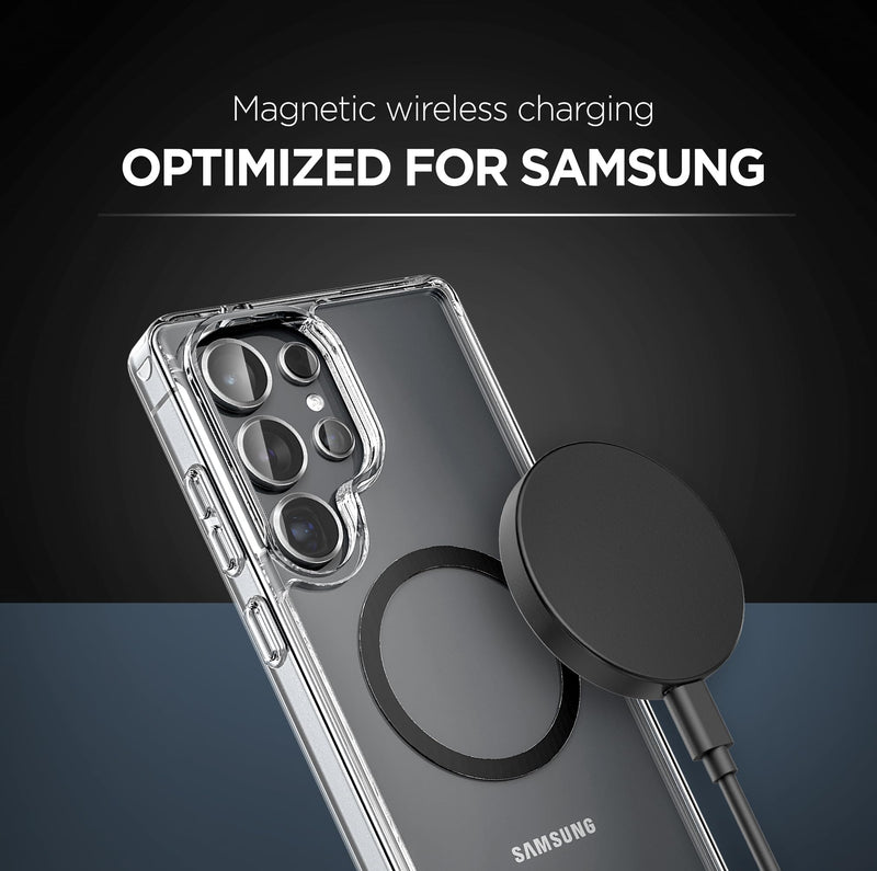 Galvanox Magnetic Wireless Charger for Samsung, 25W Fast Charging Pad with 30W PPS USB-C Wall Adapter, Removable USB-C Cable, LED Charging Indicator, Compatible with Galaxy S Series (10, Feet) 10 FT