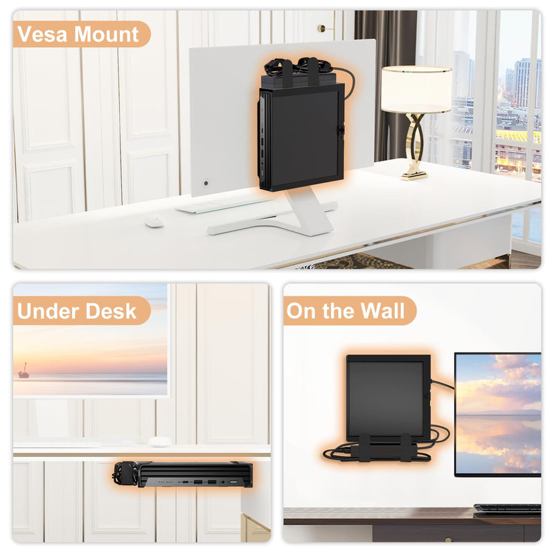 Mount for HP Mini PC Wall VESA and Under Desk Mount for HP EliteDesk 800 805 705, HP Pro Mini 400 260, HP ProDesk 600 400 405 Desktop Mini PC Wall Mount Bracket for HP