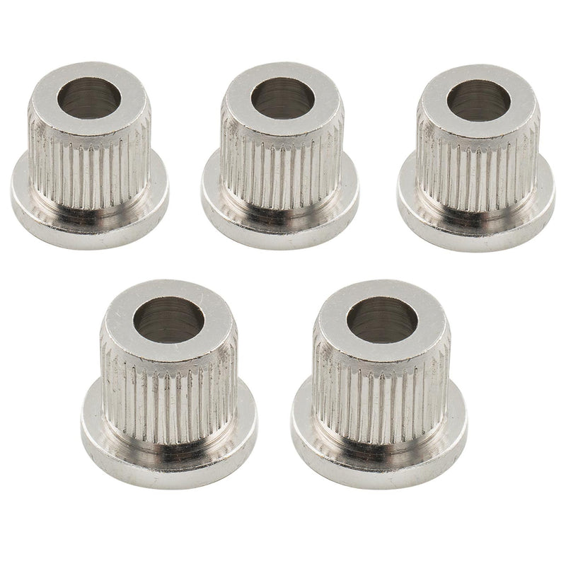 Musiclily Ultra 3/8" Full Solid Brass G-TLB-2 Bass String Ferrules String Through Body Rear Mount Bushings for 4/5 String Electric Bass, Chrome (Set of 5)