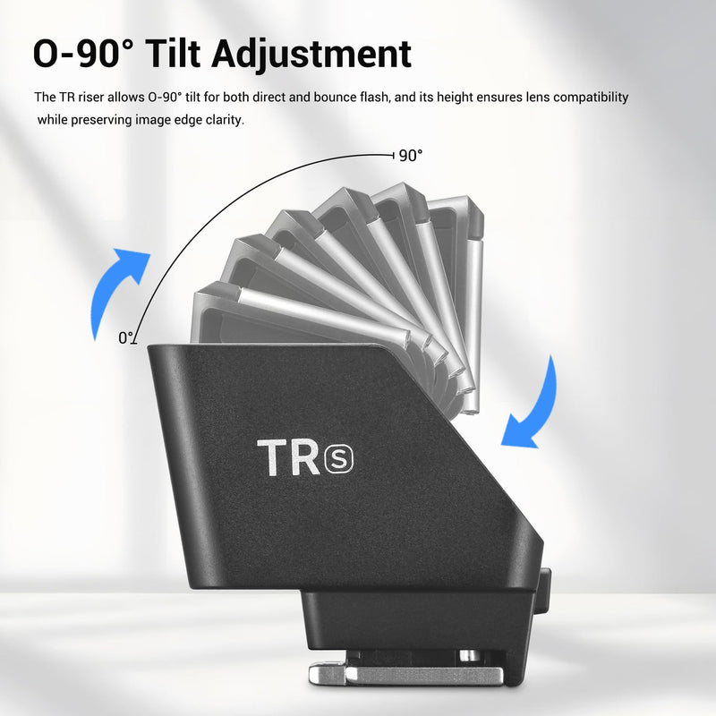 Godox TR-S TTL Camera Flash Hot Shoe Riser for Sony, Compatible with Godox iT30Pro iT20 iT22 IM20 IM22 IM30, 0-90° Tilting Head for Soft Bounce Light and Direct Flash Godox TR-S