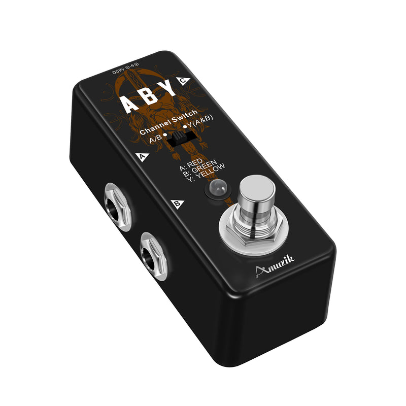 [AUSTRALIA] - Amuzik Switch Box Pedals Functional ABY BOX Switch Guitar Pedal Selector Audio Channel Pedal for Guitar Mini Size True Bypass 