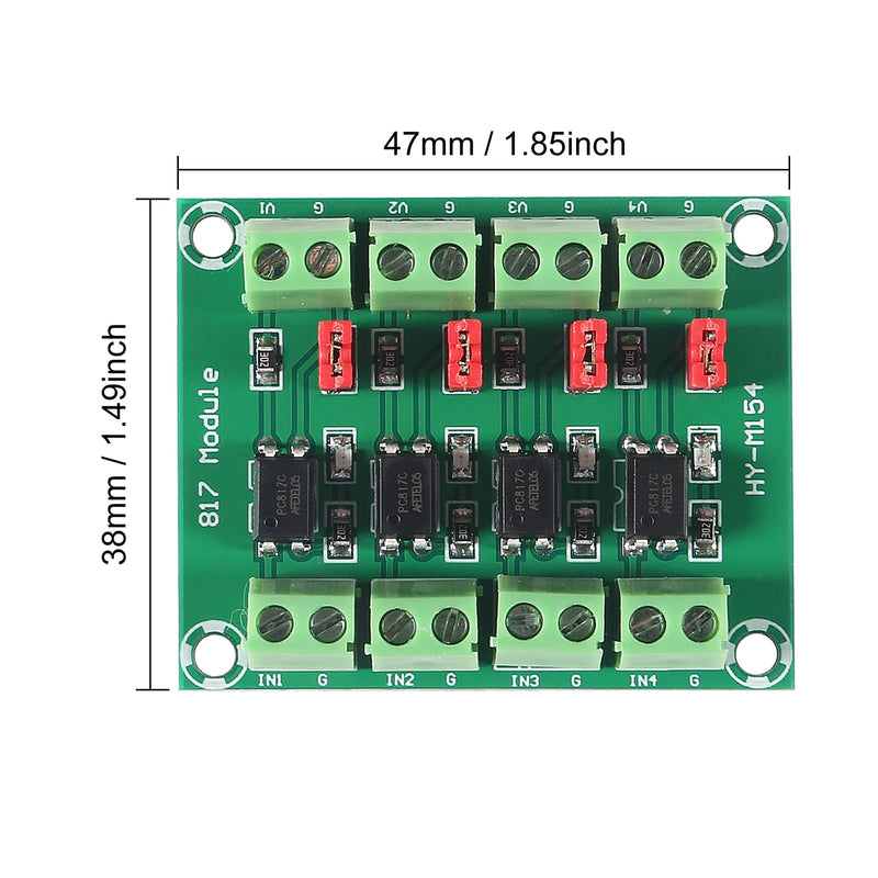 ALMOCN 4 Channel Optocoupler PC817 Insulation Board Voltage Converter Adapter Module 3.6-30V Driver Photoelectric Insulated Module 4-channel optocoupler