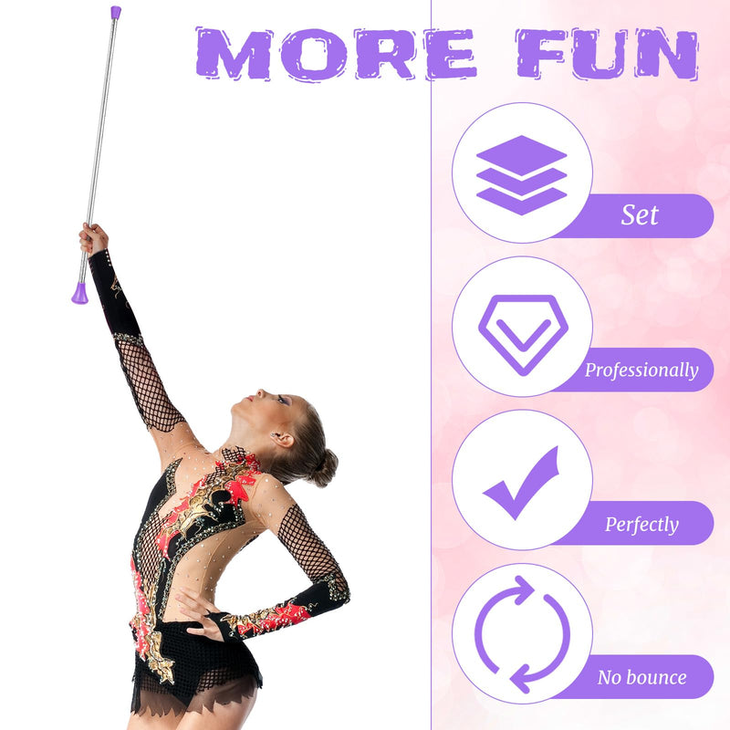 Twirling Baton Unisex Kids' Gymnastics Dance Baton Metal Baton Marching Band Baton Parade Baton Stick for Talent Shows, Artistic Dancing, Baton Twirling, 24 Inch Purple