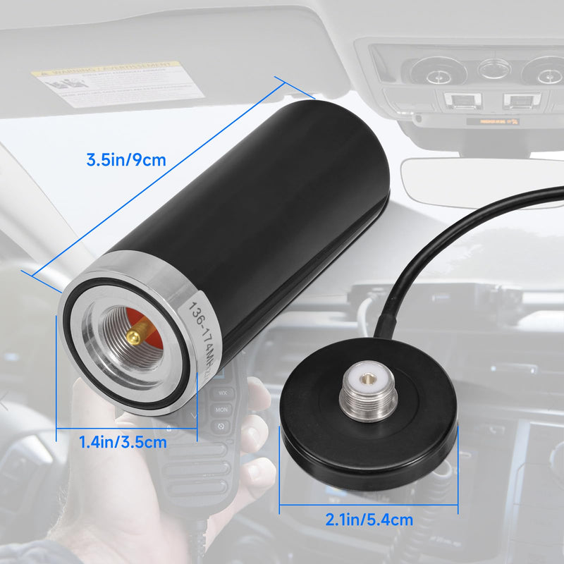 [AUSTRALIA] - Eightwood Dual Band VHF UHF Ham Mobile Radio Antenna PL259 Connector with Magnetic Base Extension Cable 16 feet for Vehicle Marine Ham Radio Amateur Radio Mobile Transceiver 144/430mhz 