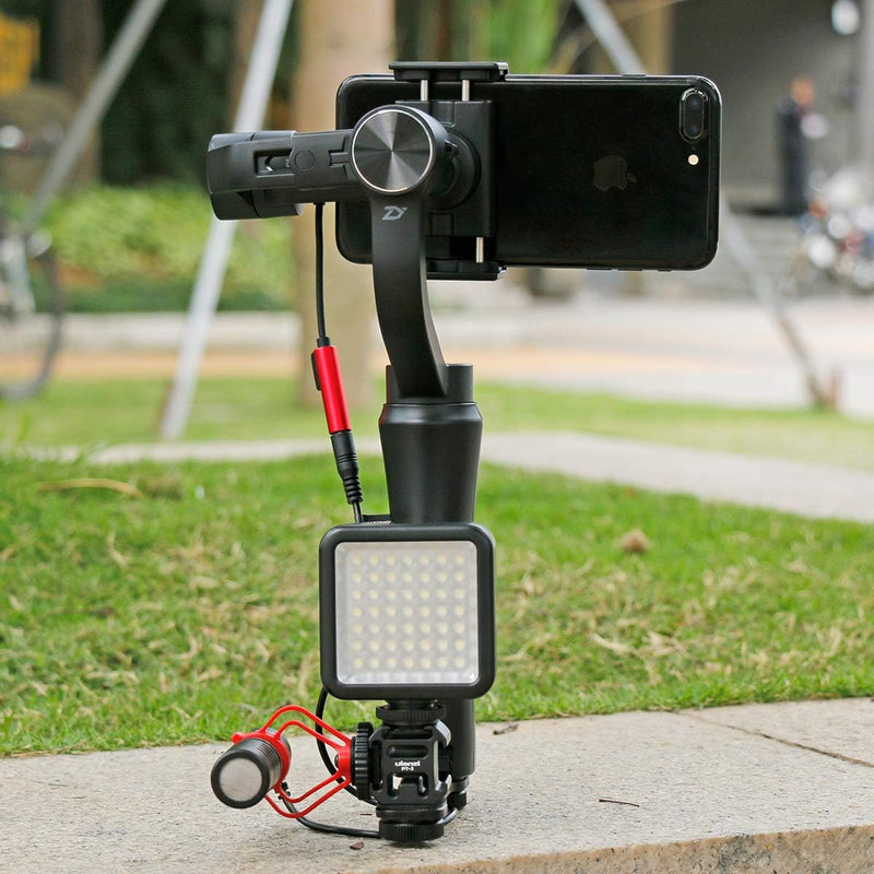 [AUSTRALIA] - ULANZI PT-3 Triple Cold Shoe Mounts Plate Microphone Led Video Light Extension Bracket Microphone Stand Rig Compatible for DJI OSMO Mobile 3 2 OM 4 Zhiyun Smooth 4/Feiyu Vimble 2 Gimbal Stabilizer 