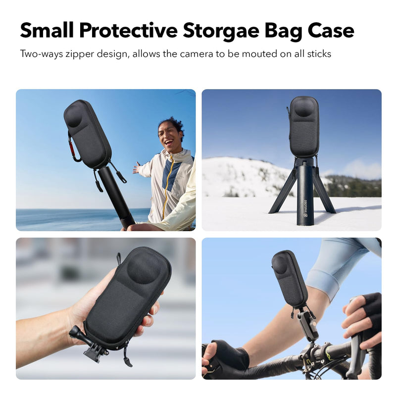 [AUSTRALIA] - Essential Accessories with Portable Mini Carrying Case for Insta360 X5, Premium Lens Guards, Rubber Lens Cap, Silicone Sleeve Protective Case, Screen Protectors Compatible with Insta 360 X5 Accessory Kit -2 