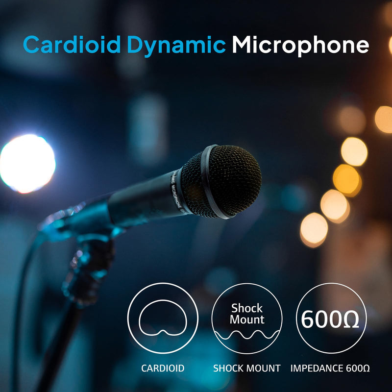 CAROL GS-56 XLR Vocal Microphone for Presentations & Public Speaking – Dynamic Cardioid Mic for Teaching & Seminars. Pro-Tuned for Natural Sound, Includes Mic, XLR to 1/4" Cable & Switch