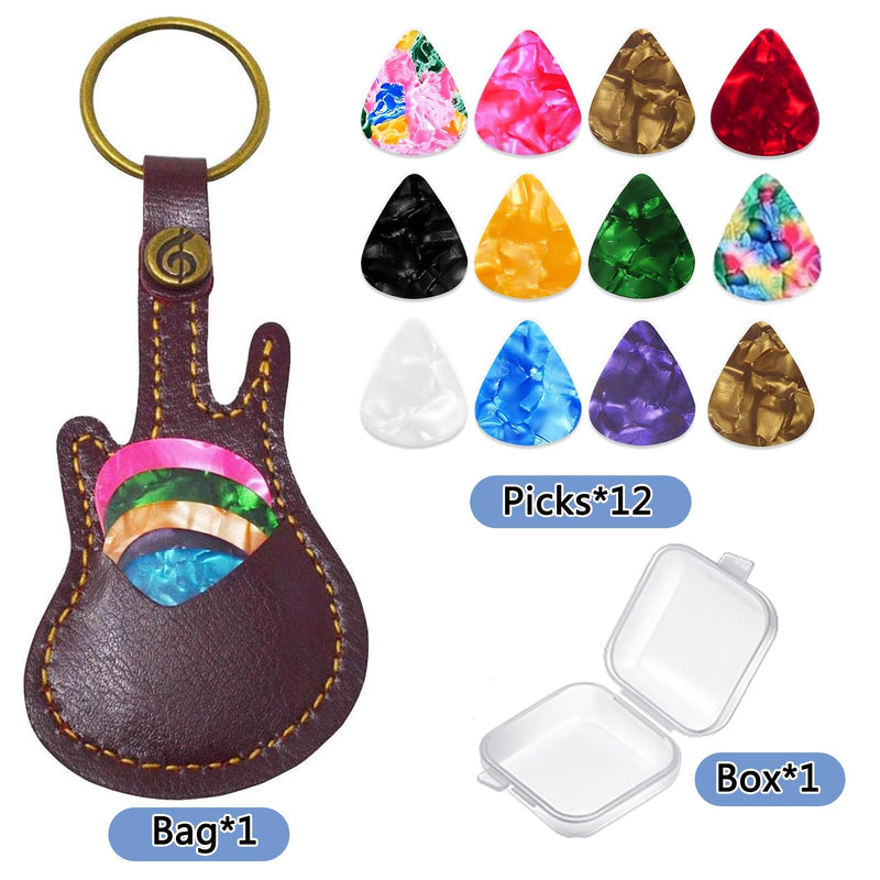 Guitar Accessories Kit gifts,Guitar Capo,Strap,Picks,Guitar pick holder bag,picks box,Phone Clip,Accessories for Acoustic,Bass, Electric & Ukulele
