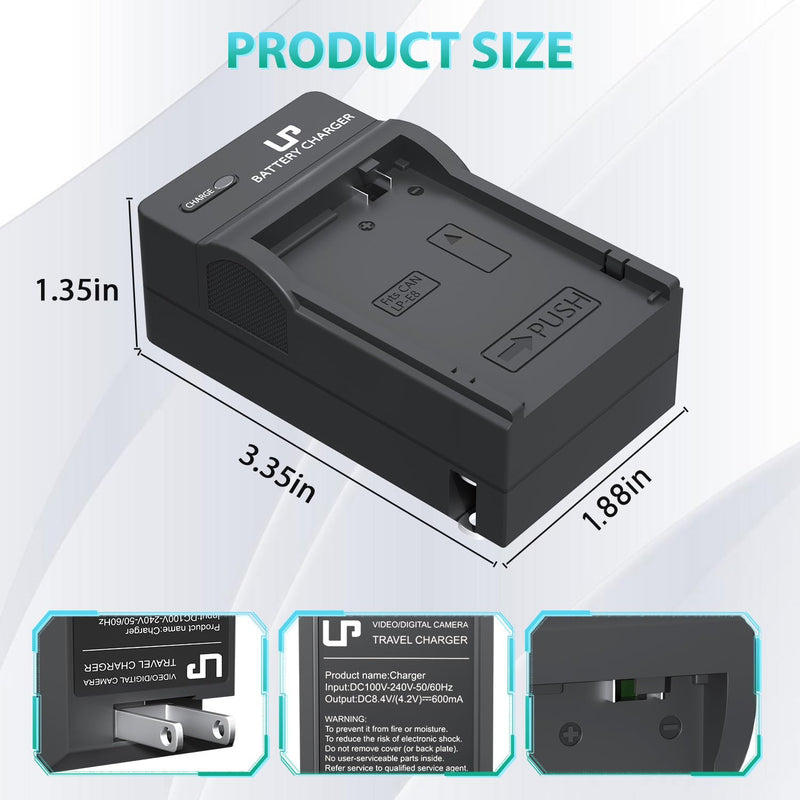 LP LP-E8 Battery Charger, Charger Compatible with Canon EOS Rebel T2i, T3i, T4i, T5i, 550D, 600D, 650D, 700D, Kiss X4, X5, X6i, X7i Cameras & More (Not for T2 T3 T4 T5) Basic charger