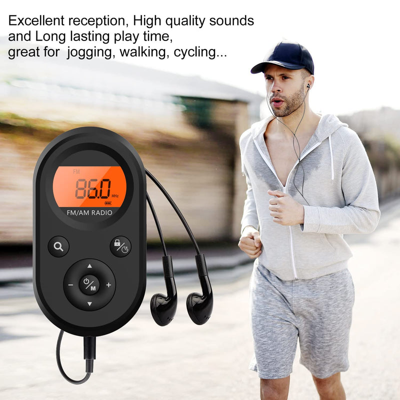 [AUSTRALIA] - AM FM Portable Radio,Personal Pocket Radio Rechargeable with Best Reception,Long Battery Life,Stereo Earphone,Small Digital Transistor Radios for Hiking,Walking,Jogging 