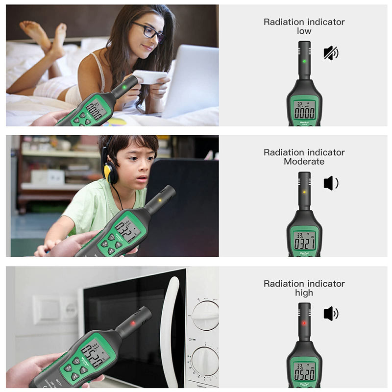 Geiger Counter, EMF Meter Radiation Detector 3 in 1 Digital Radiation Detector Rechargeable Digital Detector Mini EMF Detector with LCD Backlight for Home, Office, Outdoor