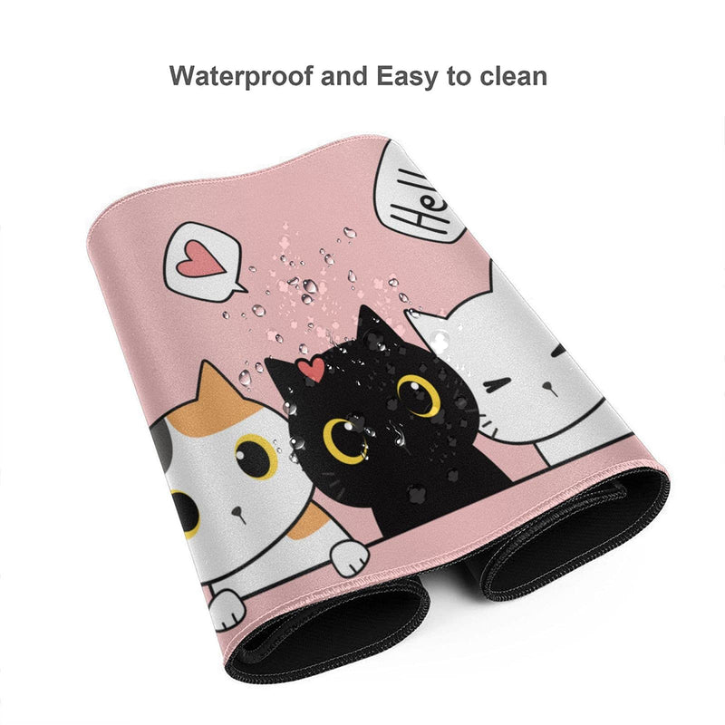 Pink Cute Kittens Cat Gaming Mouse Pad Large XL Girls Kawaii Desk Mat Long Extended Pads Big Mousepad for Home Office Decor Accessories 1