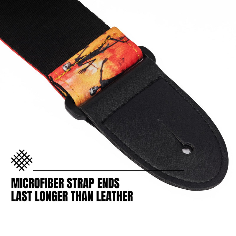 Morto Jacquard Guitar Strap – Adjustable Padded Fabric with Locks & Pick Holder for Electric, Acoustic, Bass – Unique Gift Standard