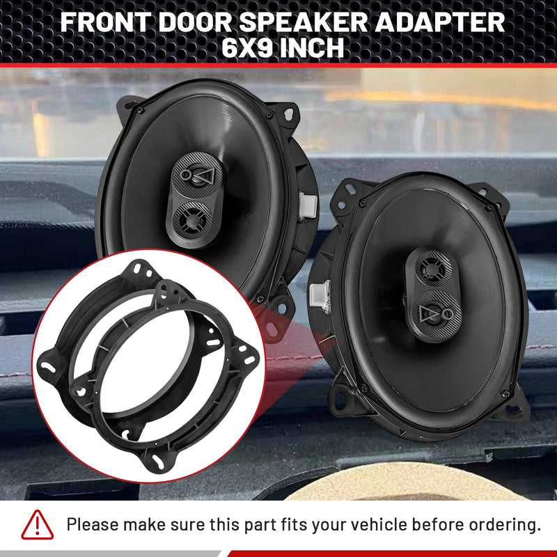 RED WOLF 6" x 9" Front Door Speaker Mount Adapter for 2004 Up Toyota 4Runner Avalon Highlander Tacoma Prius Sequoia Tundra Install 6 x 9” Aftermarket Audio Speaker Spacer Ring Bracket 2 PCS