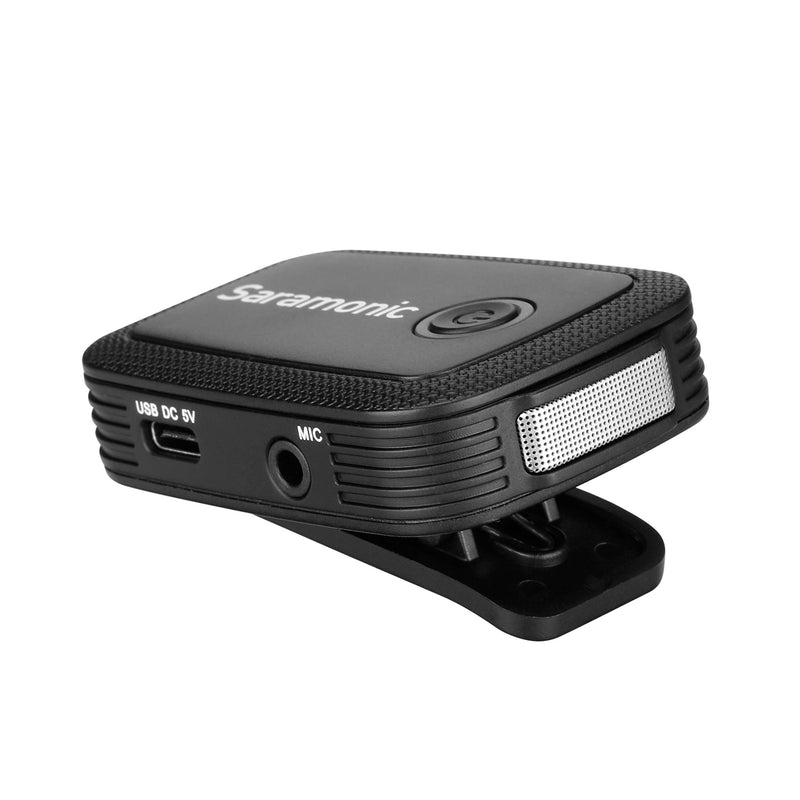 Saramonic 2.4 GHz Wireless Clip-On Transmitter w/Built-in Microphone & Lav for Blink 500 Receivers (BLINK500TX), Black