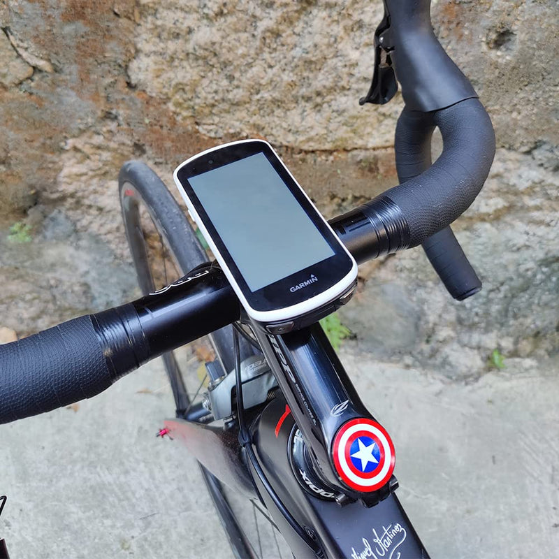 Mountain Bike Mount for Garmin Edge Wahoo Elemnt Bryton Rider Stages Dash Hammerhead Karoo, Bike Stem Mount for Handlebar 31.8mm(Black)