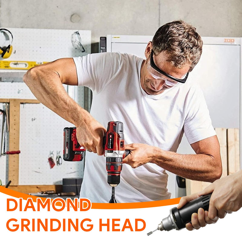 24 Piece Diamond Grinding Point Set - Grinding Attachments Suitable for Dremel - For Engraving & Polishing on Jade, Ceramic, Glass & Stone - Robust & Versatile