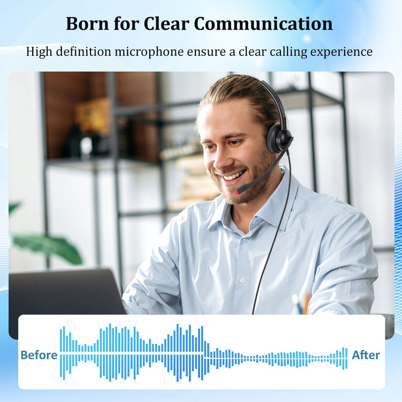 [AUSTRALIA] - USB C Headset with Microphone Noise Cancelling for PC Mac, Wired USB Type C Headphones for iPhone Android Samsung Laptop Zoom Skype Webinars Home Office, in-line Control, Clear Chat 