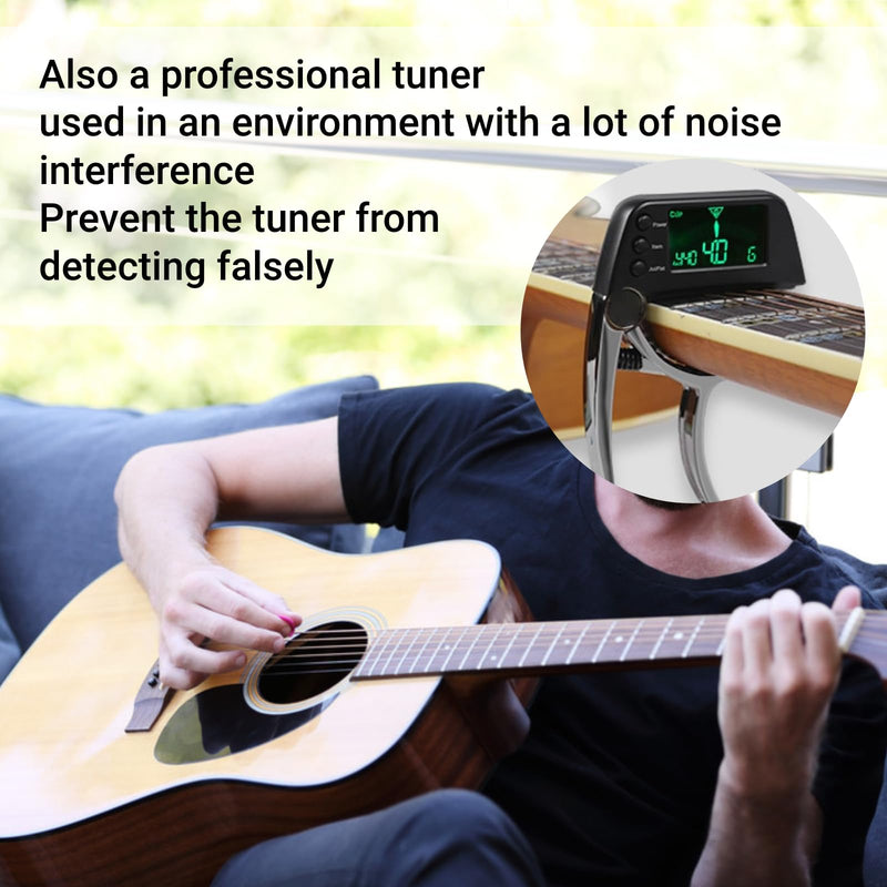 [AUSTRALIA] - Guitar Capo Tuner 2 in 1 Clip on Tuner and Capo with Large LCD Display Accurate Tuning for Acoustic Electric Bass Ukulele Violin Banjo 